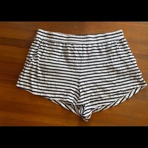 H&M Navy Blue & White Stripe Cotton Shorts